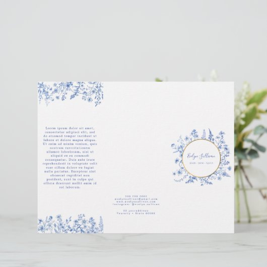 Brochure fleur sauvage bleu français (Debout devant)