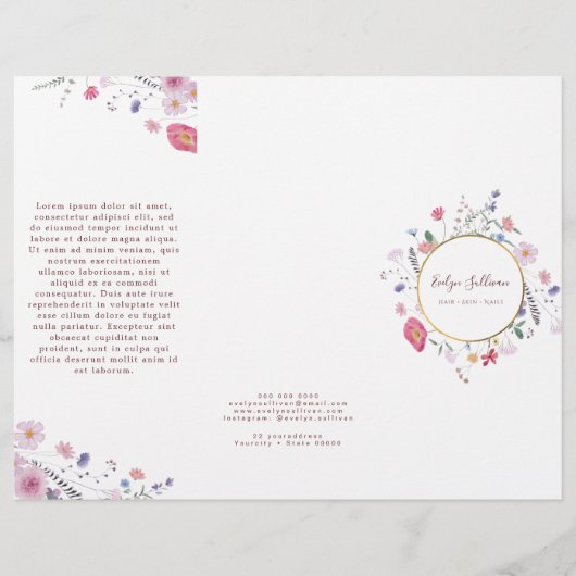 Brochure fleur sauvage fraîche (Devant)