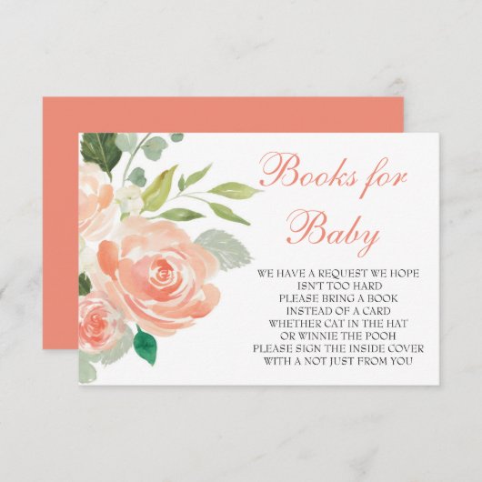 Brochure florale Livres pour carte bébé (Devant / Derrière)