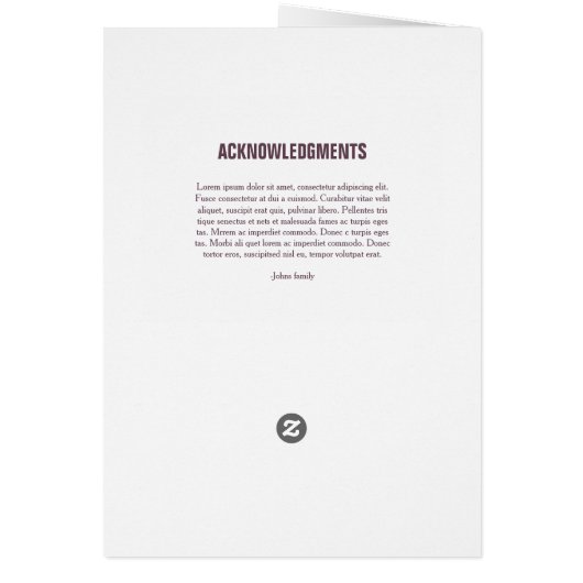 Brochure funèbre de modèle (Dos)