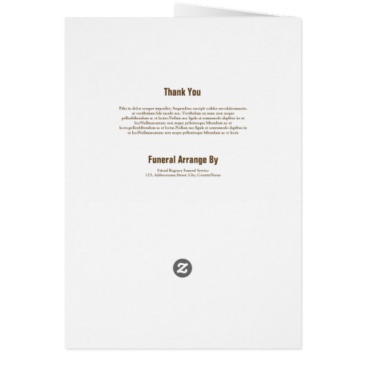 Brochure funèbre de modèle de programme (Dos)