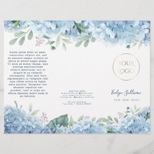 Brochure hydrangée bleue