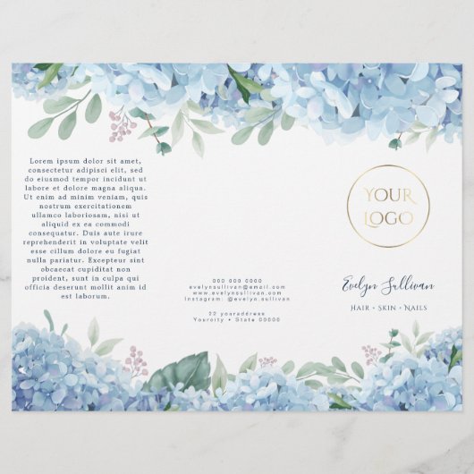 Brochure hydrangée bleue (Devant)