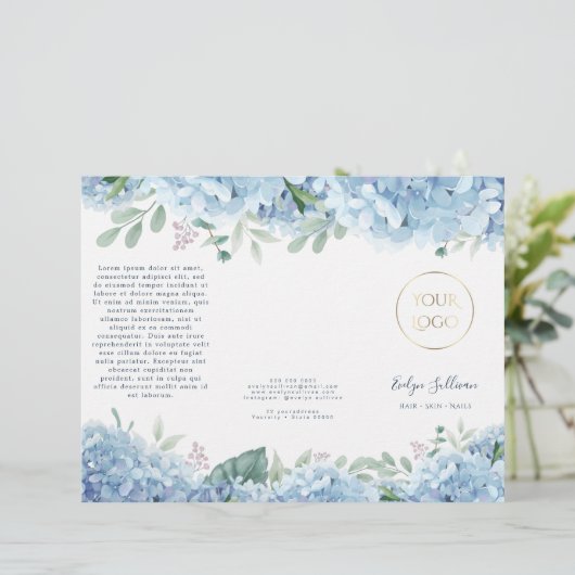 Brochure hydrangée bleue (Debout devant)