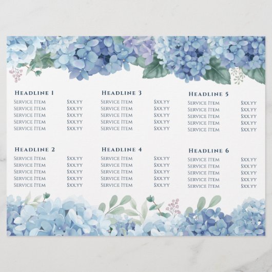 Brochure hydrangée bleue (Dos)