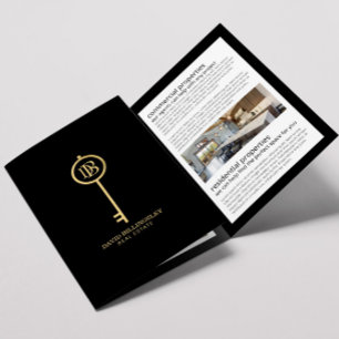 Brochure immobilière Luxe Gold/Black Skeleton Key