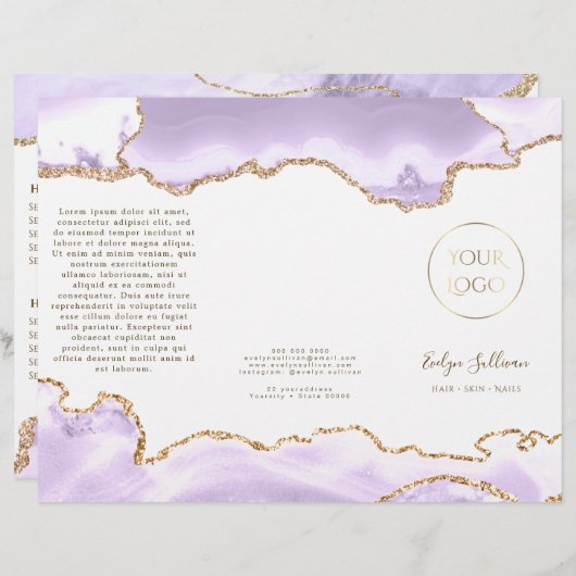 brochure lavande mauve agate (Devant / Derrière)
