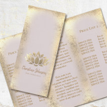 brochure logo lotus en feuille d'or faux