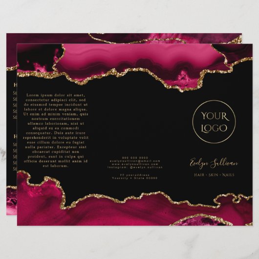 brochure magenta rouge agate (Devant / Derrière)