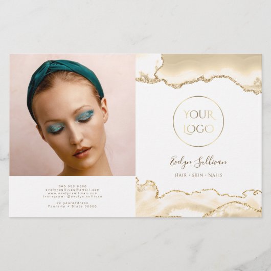 Brochure met delicate perzik agaat tweevoudig (Voorkant)