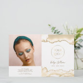 Brochure met delicate perzik agaat tweevoudig (Staand voorkant)