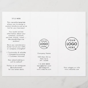 Brochure minimaliste à trois volets simple