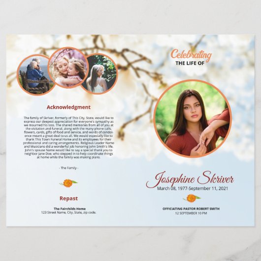 Brochure Modèle du programme funéraire (Devant)