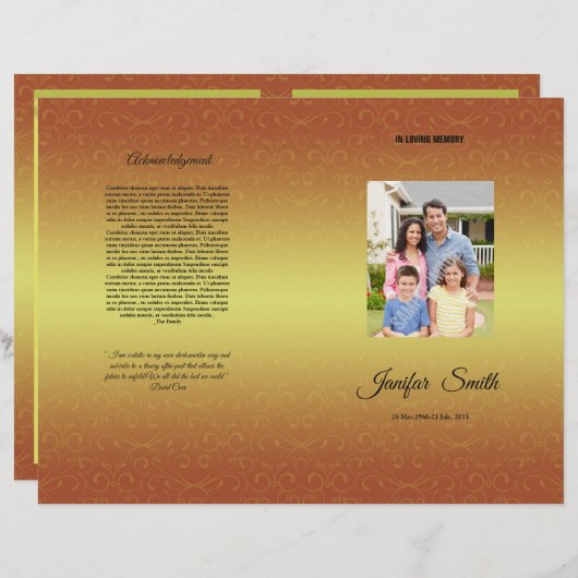 Brochure Modèle funéraire (Devant / Derrière)