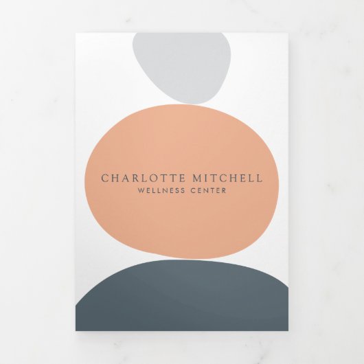 Brochure moderne Abstraite Stones Zen Peach Wellne (Page de couverture)