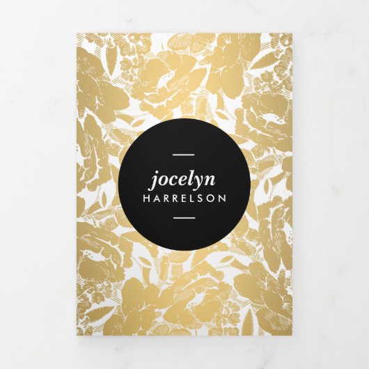 Brochure moderne en or noir Cercle (Page de couverture)