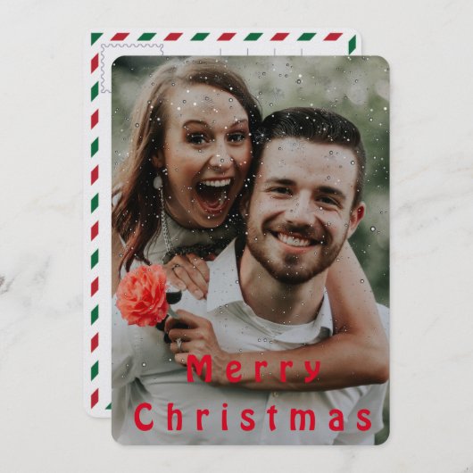 Brochure moderne Script Joyeux Noël Photo Carte po (Devant / Derrière)