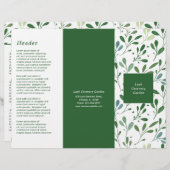 Brochure moderne triple Motif de verdure (Devant / Derrière)