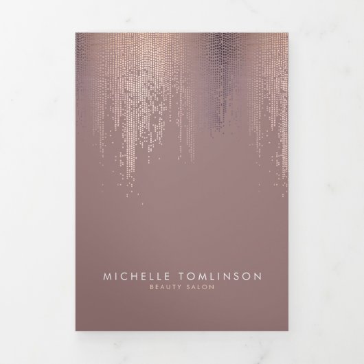Brochure Motif Luxe Rose Gold Confetti Rain (Page de couverture)