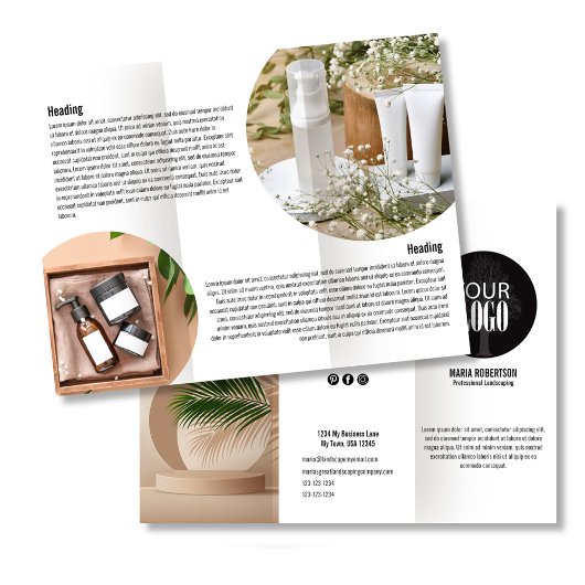 Brochure noir et blanc du logo de l'entreprise