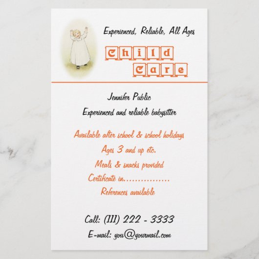 brochure over babyverzorger (Voorkant)