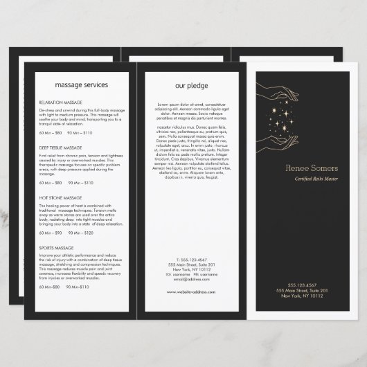 Brochure over energie-Healer Tri-Fold (Voorkant / Achterkant)