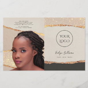 Brochure over Gold Black Shimmer Paper - tweeledig