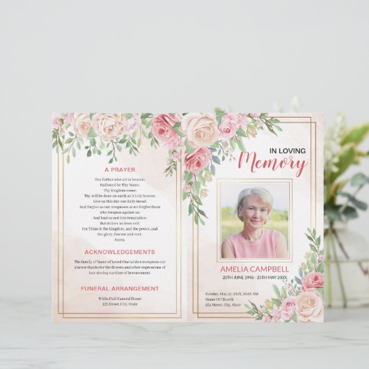 Brochure over het begrafenisprogramma | Regeling R (Staand voorkant)