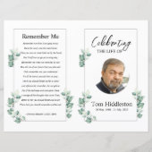 Brochure over het begrafenisprogramma Sjabloon (Voorkant)