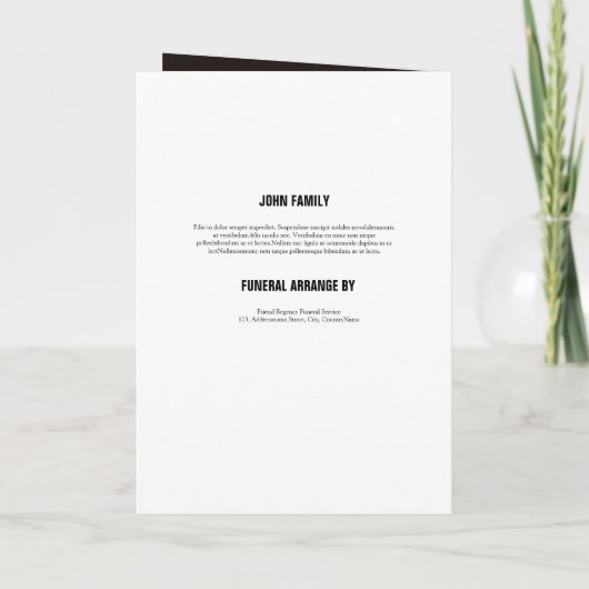 Brochure over het Memorial-programma Programma (Achterkant)