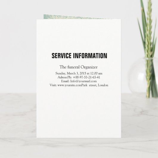 Brochure over het Memorial-programma Programma (Achterkant)