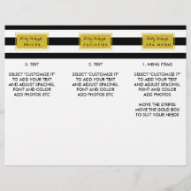 Brochure over het menu Gold Glamor Black Stripes S