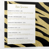 Brochure over schoonheidsdiensten drieluik kaart (Binnenzijde eerst)