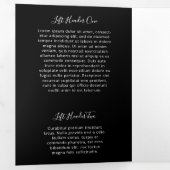 Brochure over zwarte en witte elegante zakendrievo drieluik kaart (Binnenzijde eerst)