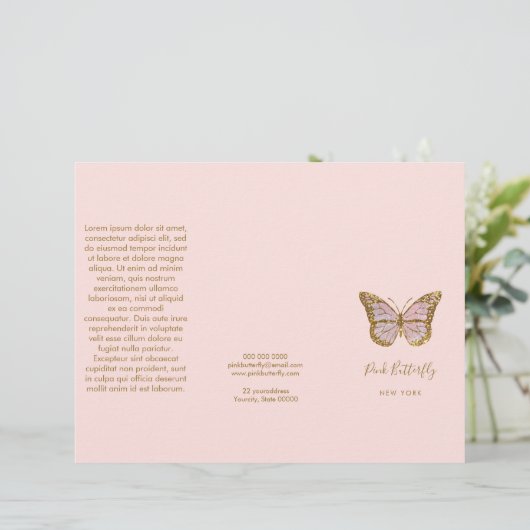 brochure papillon rose (Debout devant)