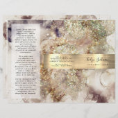 brochure parties scintillant aquarelle et feuille (Devant / Derrière)