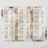 brochure parties scintillant aquarelle et feuille (Dos)