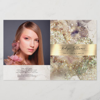 brochure parties scintillant aquarelle et pliage