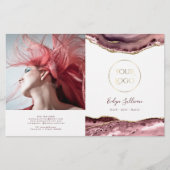 Brochure pliante d'agate rose Dusty (Devant)