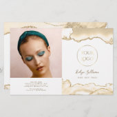 brochure pliante délicate à agate de pêche (Devant / Derrière)