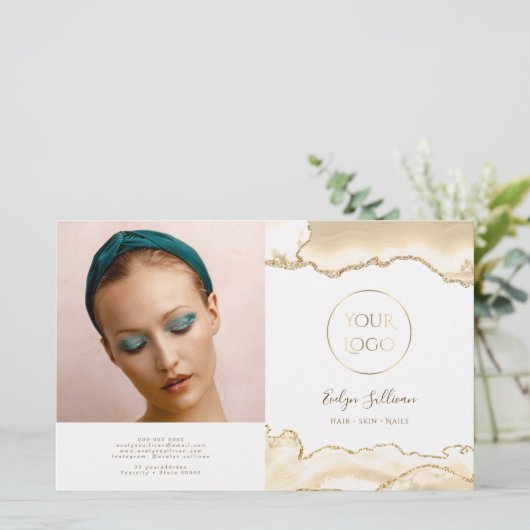 brochure pliante délicate à agate de pêche (Debout devant)