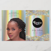 Brochure pliante Faux iridescente parties scintill (Devant)