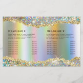 Brochure pliante Faux iridescente parties scintill (Dos)