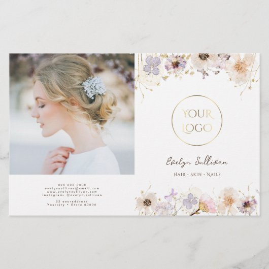 Brochure pliante fleurs séchées (Devant)