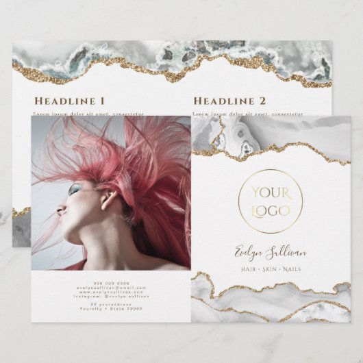 brochure pliée blanche agneau (Devant / Derrière)