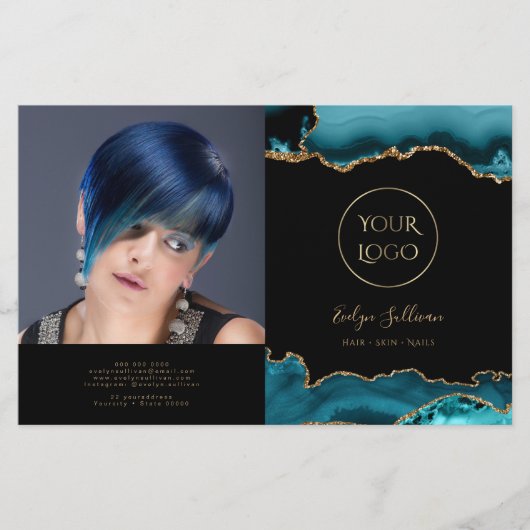 Brochure pliée d'agate turquoise (Devant)