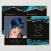 Brochure pliée d'agate turquoise (Devant / Derrière)