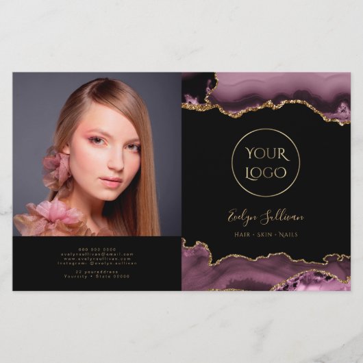 Brochure pliée d'agneau mauve foncé (Devant)