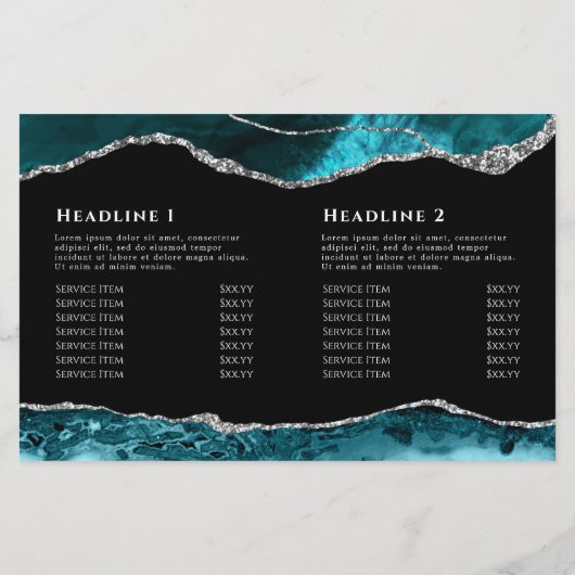 Brochure pliée en argent turquoise (Dos)