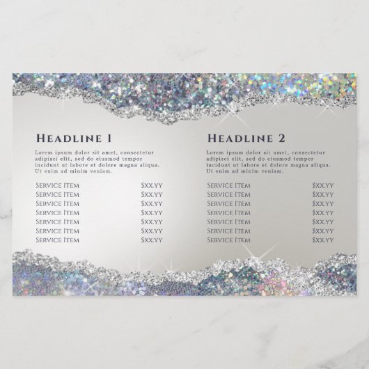 Brochure pliée en feuille de parties scintillant a (Dos)